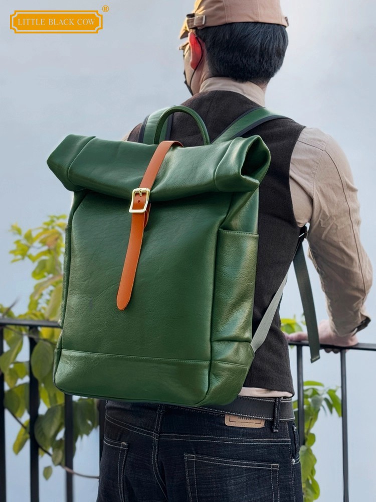 Leather Backpack Vintage - Мужской кожаный рюкзак большой вместимости, винтажный,