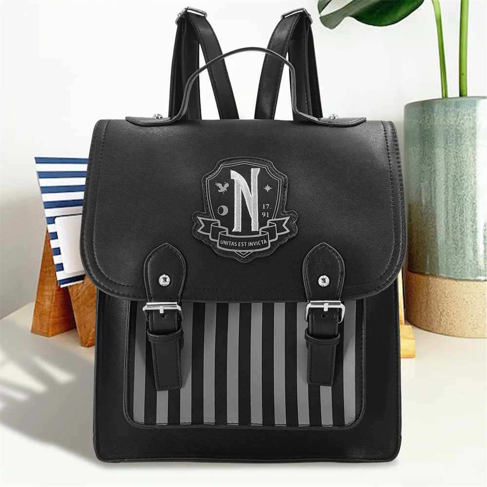 Leather Backpack Vintage - Рюкзак из черной искусственной кожи Movie