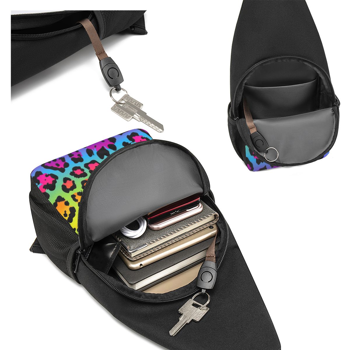 Нагрудная сумка с радужным лео – обзор и цена Sling Backpack Shoulder