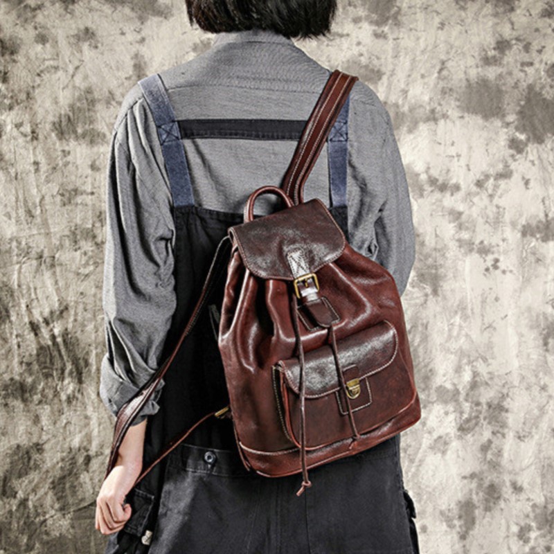 Рюкзак Johnature из натурально – обзор и цена Leather Backpack Vintage